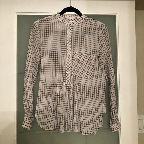 Aritzia White & Blue Wilfred Blouse - Picture 2 of 3